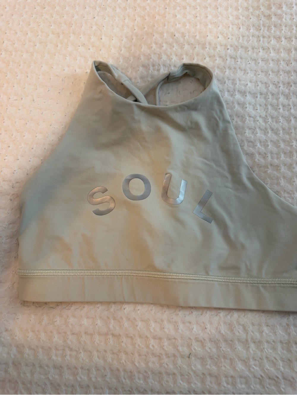 lululemon athletica high-neck sports bra in light sage green